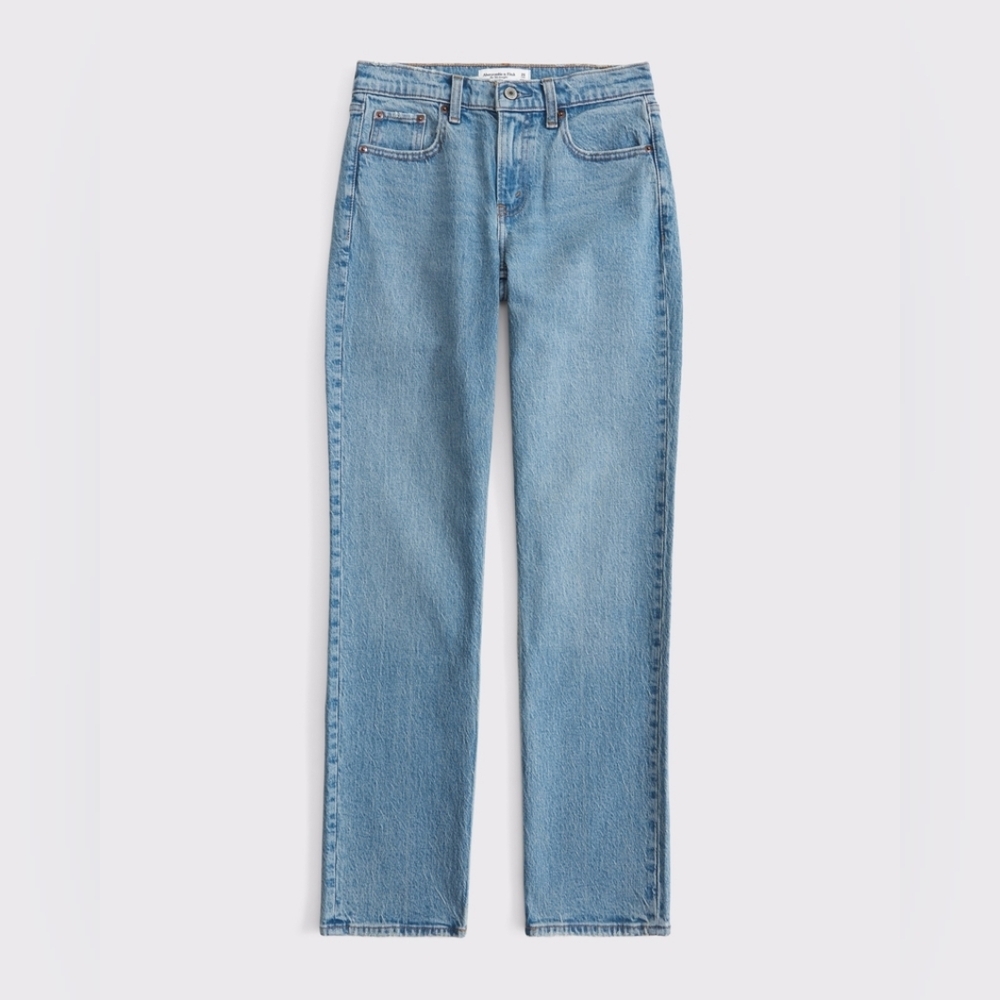Long Length Mid Rise 90s Straight Jean In Medium Size 26L